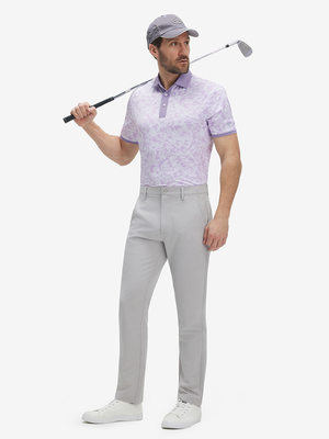 Stylish Full Print Contrast Collared Golf Polo Shirts