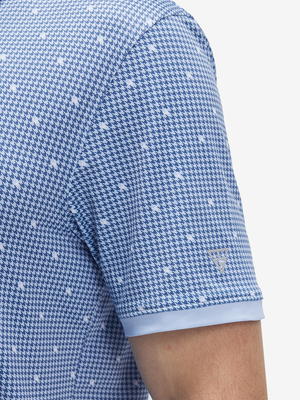 Stylish Full Print Contrast Collared Golf Polo Shirts