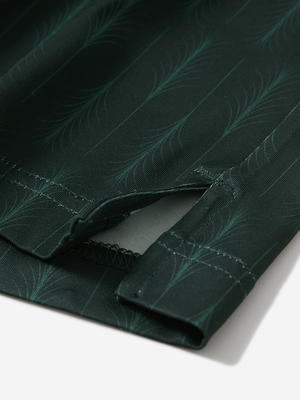 Stylish Full Print Contrast Collared Golf Polo Shirts