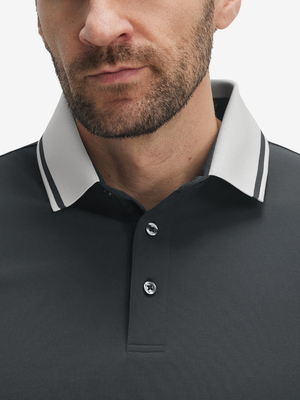 Dry Fit Short Sleeve Rib Collar & Cuff Polo Shirt