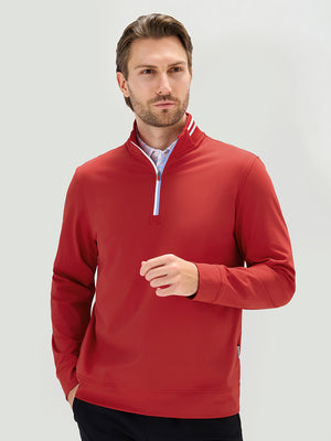 4-Way Stretch Ribbed 1/4 Zip Sweatshirt