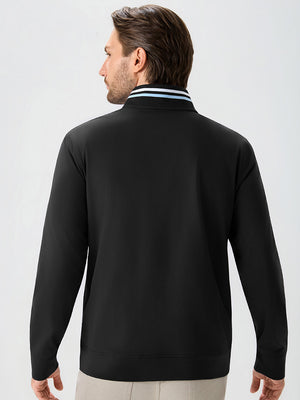 4-Way Stretch Ribbed 1/4 Zip Sweatshirt