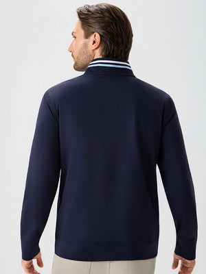 4-Way Stretch Ribbed 1/4 Zip Sweatshirt