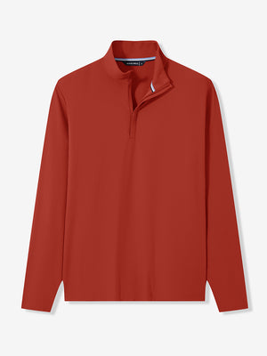 Ribbed Texture Nylon Quarter Zip Pullover