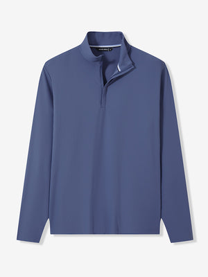 Ribbed Texture Nylon Quarter Zip Pullover