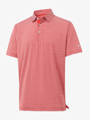 3D view of Sport Fit Stripe Polo in Red Stripe